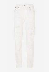 Dolce 
Gabbana Ripped Boyfriend Jeans White FTAIAD G8EY8 W0800