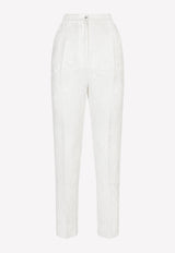 Dolce 
Gabbana Floral Jacquard Tailored Pants White FTAM2T HJMB8 W0111