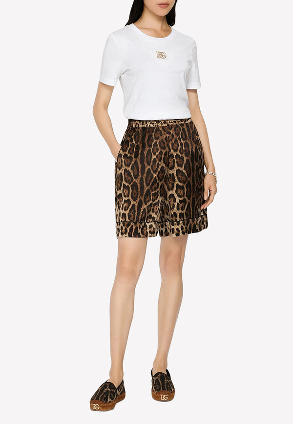 Animalier Printed Silk Shorts Dolce 
Gabbana FTAM7T FSAXY HY13M