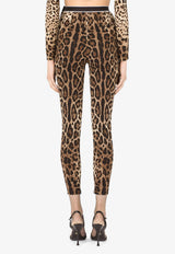 Dolce 
Gabbana Leopard Print High-Waist Charmeuse Leggings Brown FTB8FT FSADD HY13M