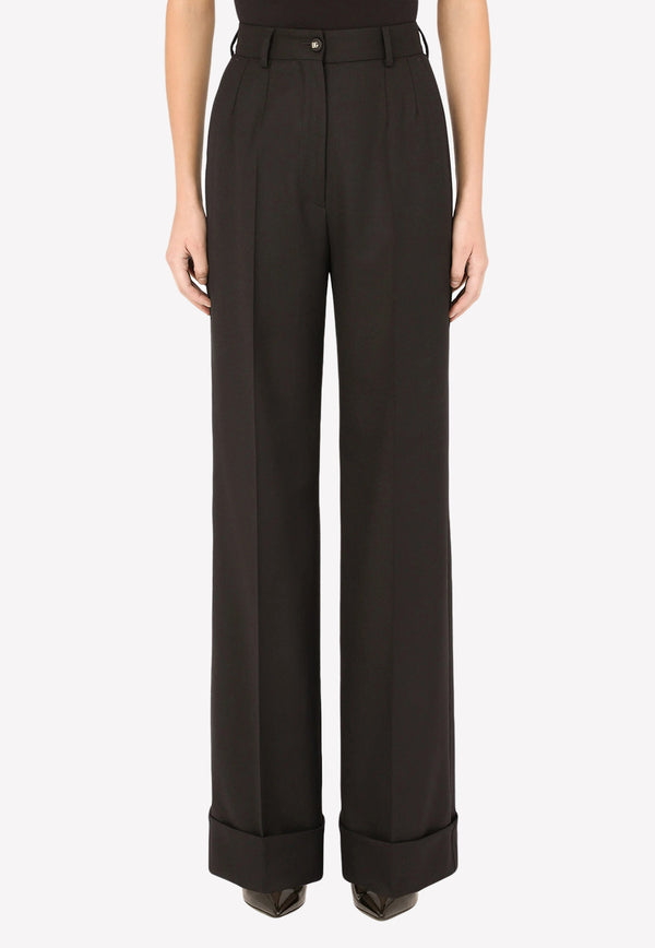 Dolce 
Gabbana Palazzo Pants in Virgin Wool Black FTBM0T FUBAJ N0000