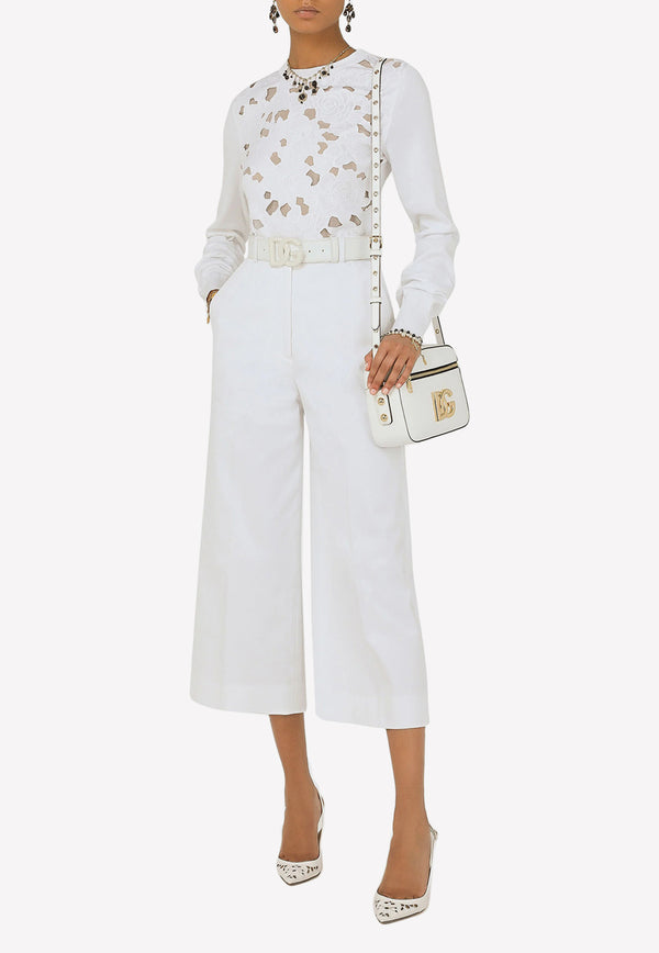 Dolce 
Gabbana High-Waist Gabardine Culottes White FTCC2T FUFLG W0800