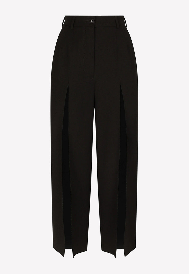 Dolce 
Gabbana High-Waist Cropped Pants with Slits Black FTCPCT FUBFD N0000