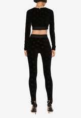 Dolce 
Gabbana Flocked Jersey Leggings Black FTCQKT FJ7DL N0000