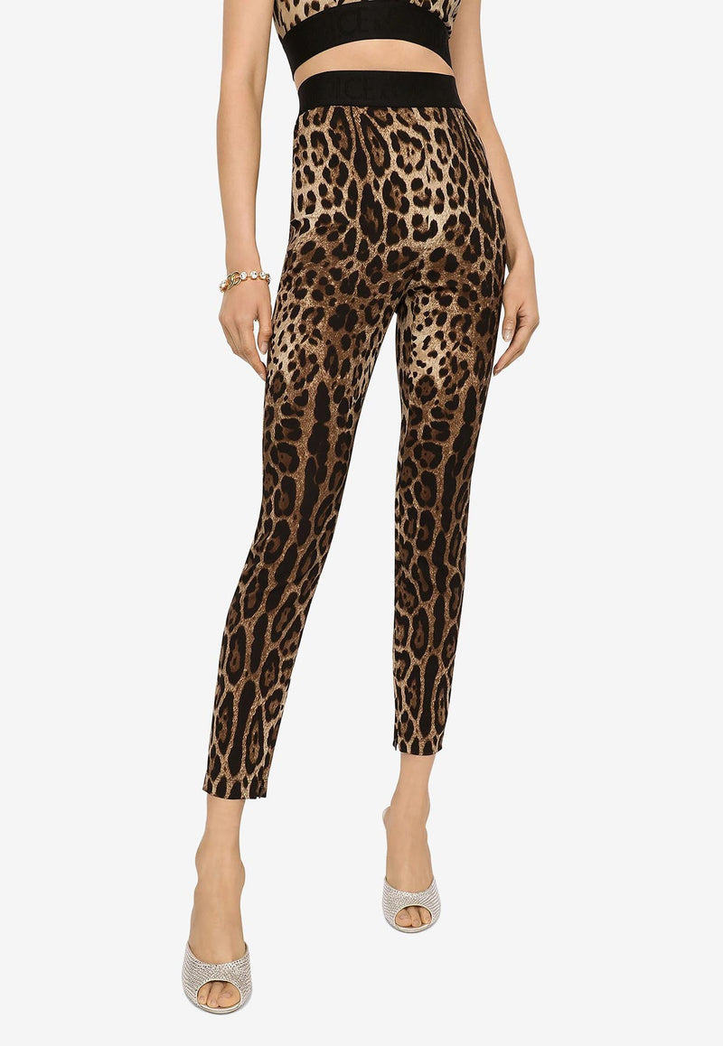 Dolce 
Gabbana Leopard-Print Charmeuse Leggings Brown FTCTNT FSADD HY13M