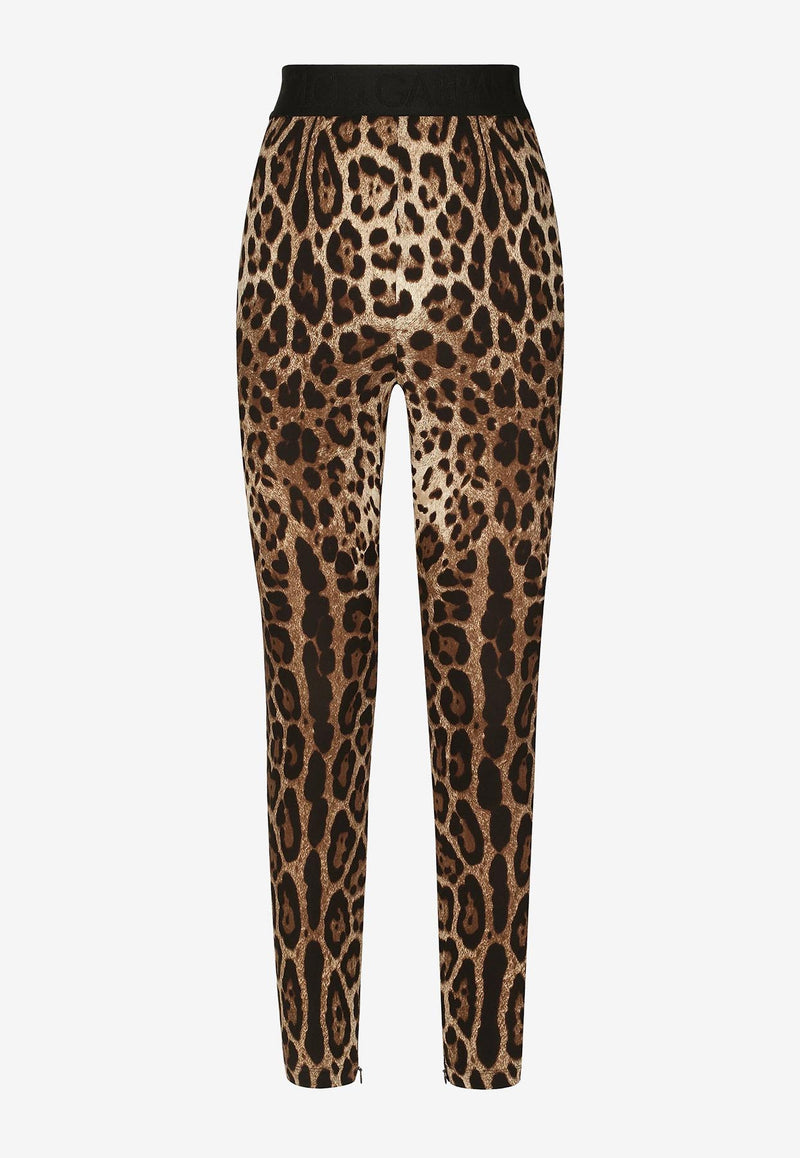 Dolce 
Gabbana Leopard-Print Charmeuse Leggings Brown FTCTNT FSADD HY13M