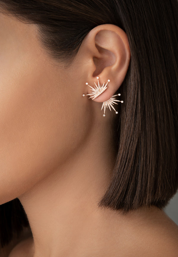 Diamond Splash Collection Earrings in 18-karat Rose Gold and White Diamonds