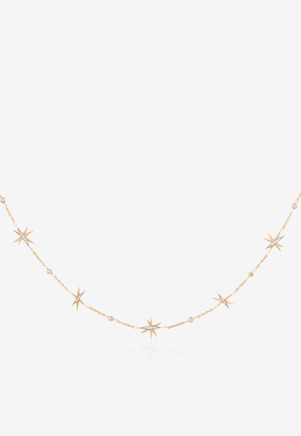 Diamond Splash Collection Necklace in 18-karat Yellow Gold and White Diamonds