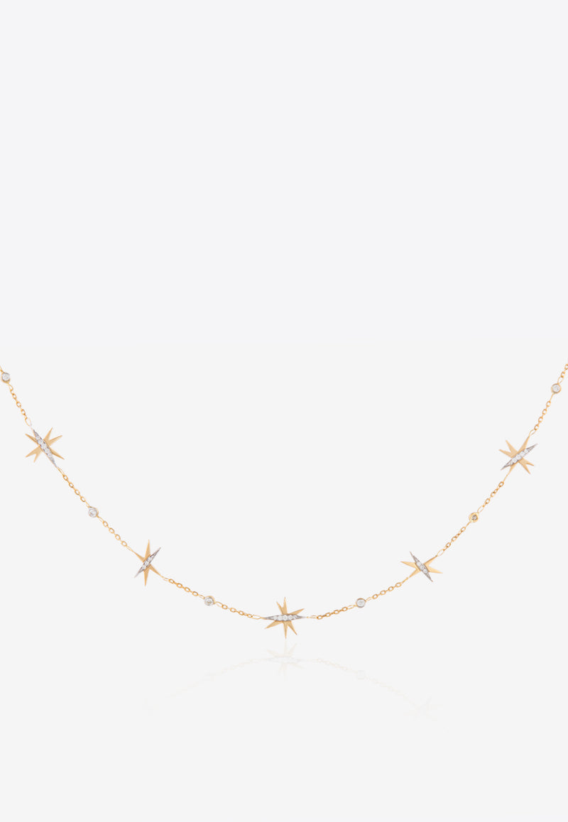 Diamond Splash Collection Necklace in 18-karat Yellow Gold and White Diamonds