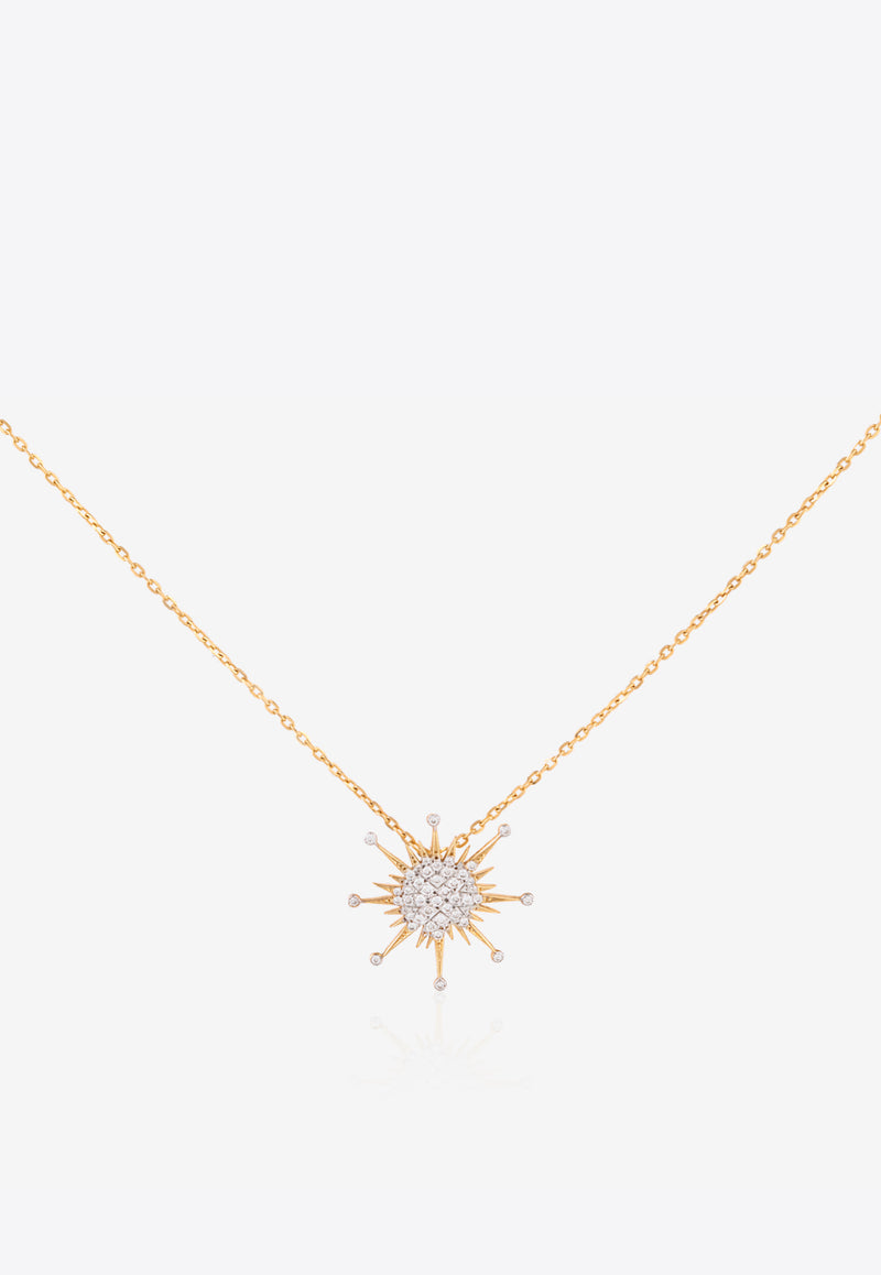 Diamond Splash Collection Necklace in 18-karat Yellow Gold and White Diamonds