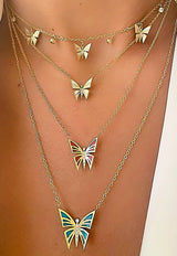 My Dream is to Fly Diamond Butterfly Necklace in 18-Karat Yellow Gold