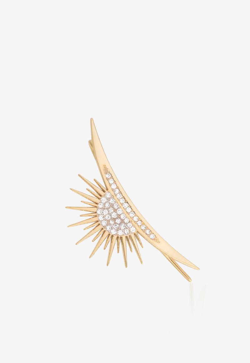 Soleil Collection Ear Cuff in 18-karat Yellow Gold with White Diamonds