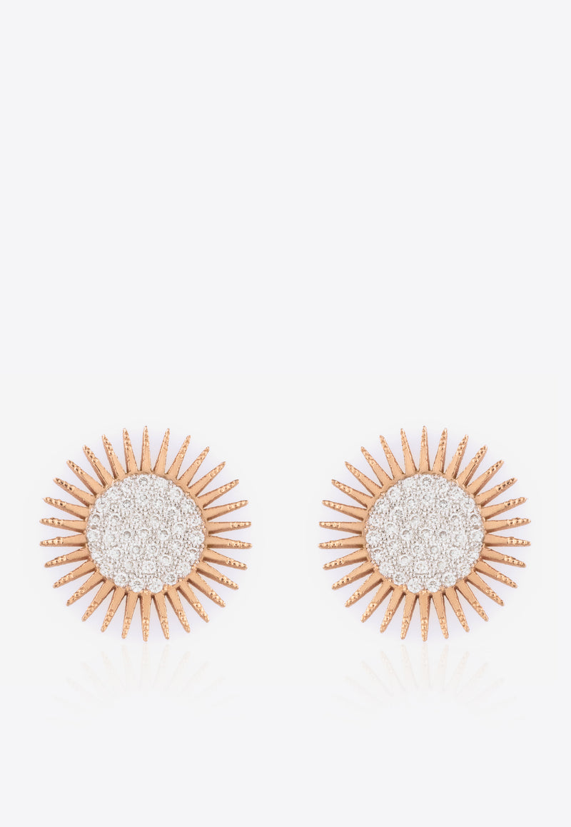 Soleil Collection Earrings in 18-karat Rose Gold with White Diamonds