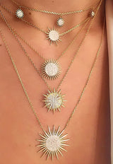 Soleil Collection Necklace in 18-karat Yellow Gold with White Diamonds