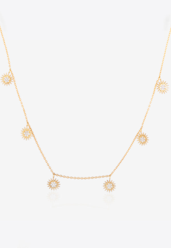 Soleil Collection Necklace in 18-karat Yellow Gold with White Diamonds