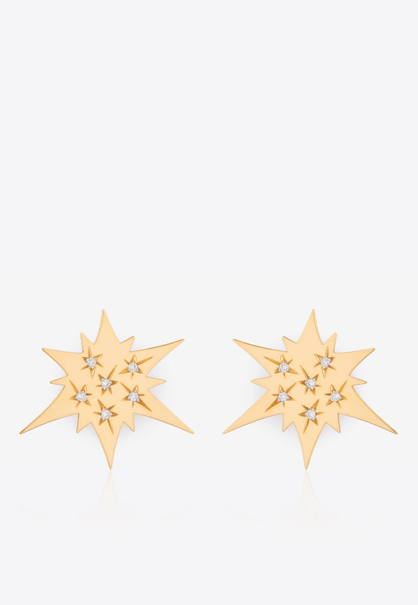 Sparkle Collection Earrings in 18-karat Yellow Gold with White Diamonds