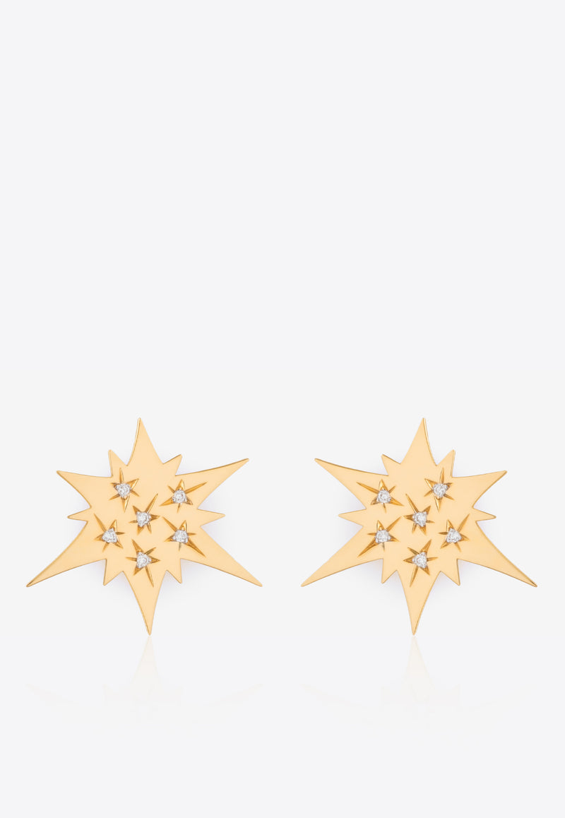 Sparkle Collection Earrings in 18-karat Yellow Gold with White Diamonds