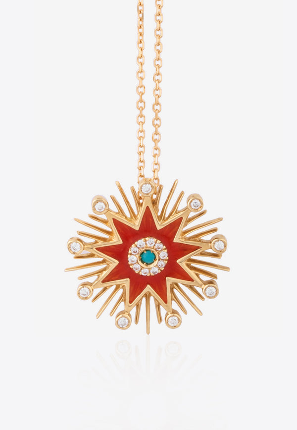 Sweet Collection Necklace in 18-karat Yellow Gold, Enamel and White Diamonds