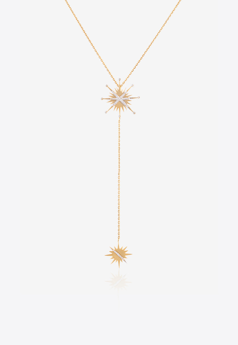 Diamond Splash Collection Necklace in 18-karat Yellow Gold and White Diamonds