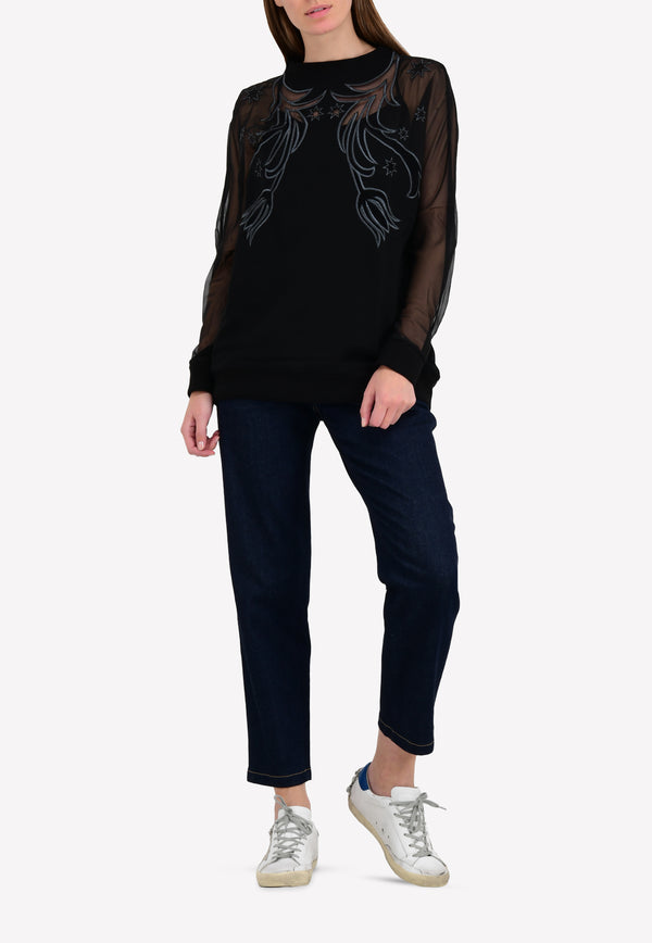 Francesco Scognamilio Black Starry Night Sheer Sweatshirt FE55/82/099