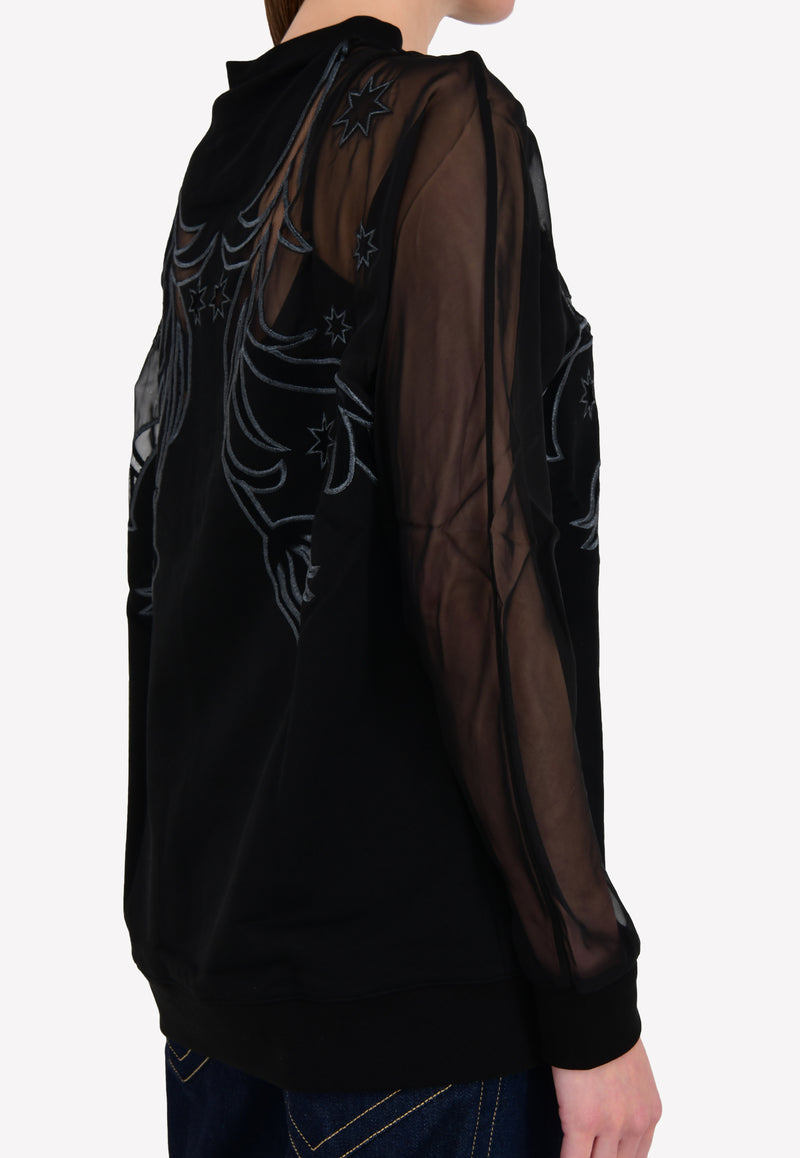 Francesco Scognamilio Black Starry Night Sheer Sweatshirt FE55/82/099