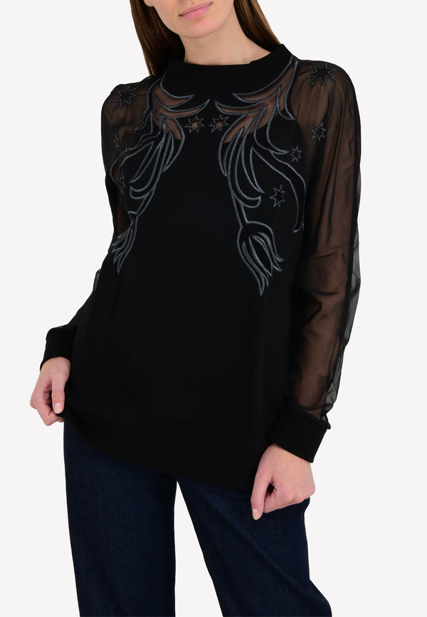 Francesco Scognamilio Black Starry Night Sheer Sweatshirt FE55/82/099