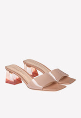 Gianvito Rossi Cosmic 55 Plexi Mules Blush G11320 55PLE GSVPRLP PATENT PRALINE PRALINE