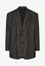 Dolce 
Gabbana Oversize Herringbone Wool Blazer Gray G2PQ7T FCMCL S8030