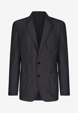 Dolce 
Gabbana Single-Breasted Wool Blazer Blue 