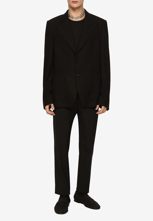 Dolce 
Gabbana Single-Breasted Peak-Lapeled Blazer Black 