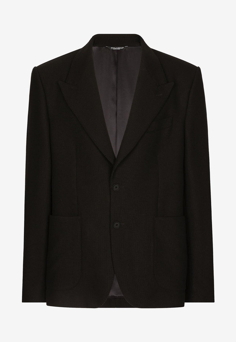 Dolce 
Gabbana Single-Breasted Peak-Lapeled Blazer Black 