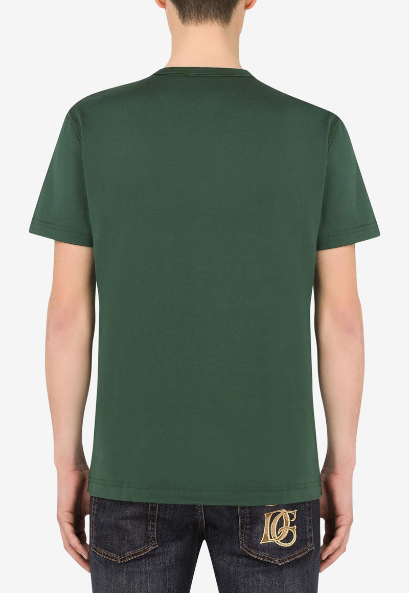 Dolce 
Gabbana Logo Plaque Short-Sleeved T-shirt Green G8KJ9T FU7EQ V8813