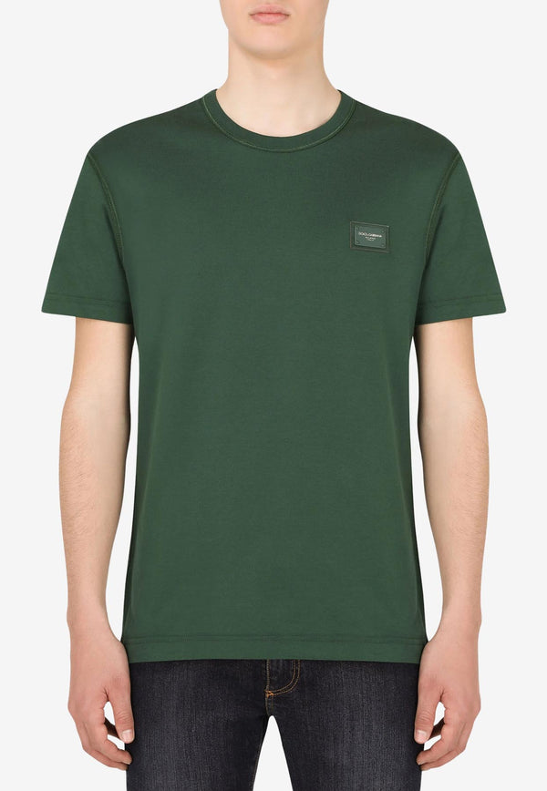 Dolce 
Gabbana Logo Plaque Short-Sleeved T-shirt Green G8KJ9T FU7EQ V8813