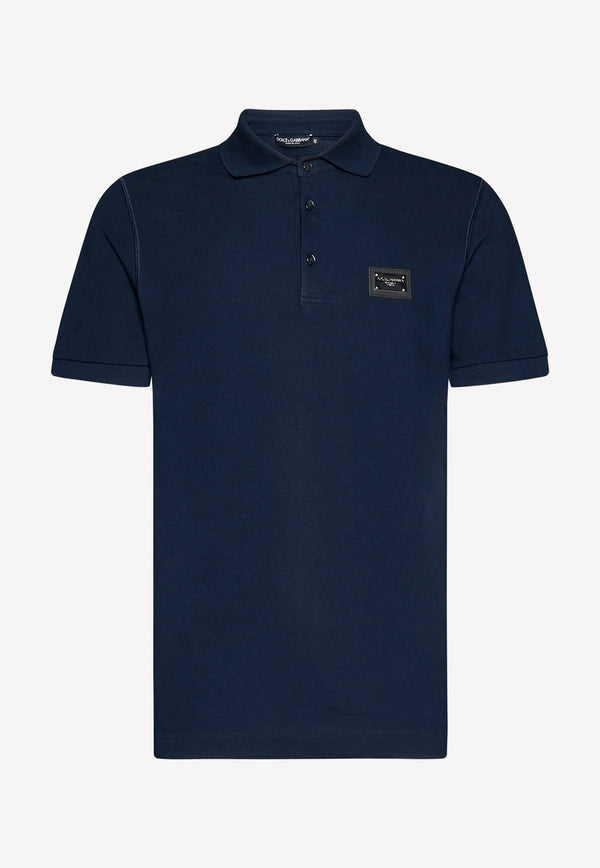 Dolce 
Gabbana Logo-Plaque Polo T-shirt Navy G8PL4T G7F2H B0665