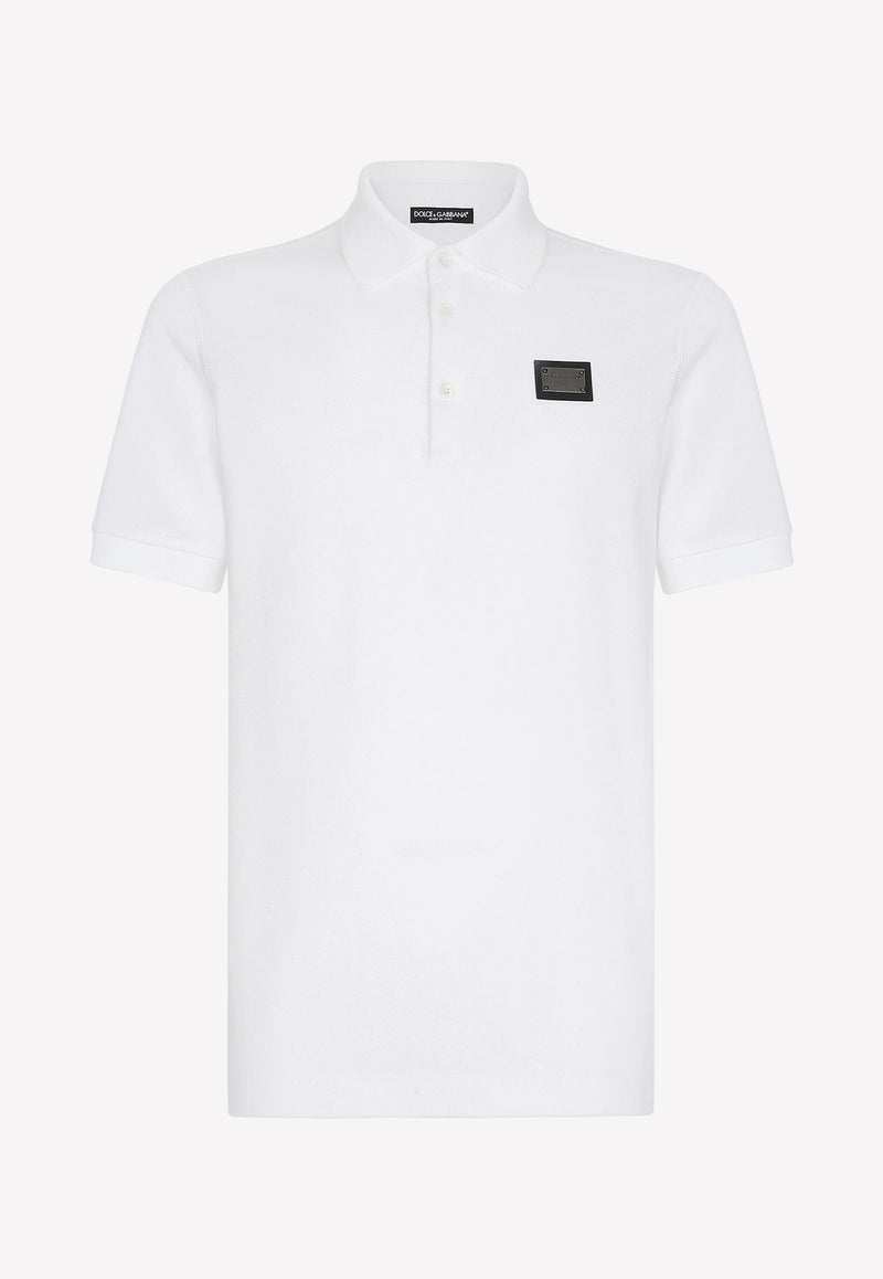 Dolce 
Gabbana Logo-Plaque Polo T-shirt White G8PL4T G7F2H W0800