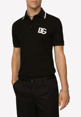 Dolce 
Gabbana DG Logo Embroidered Polo T-shirt G8PU6Z FU7EN N0000 Black