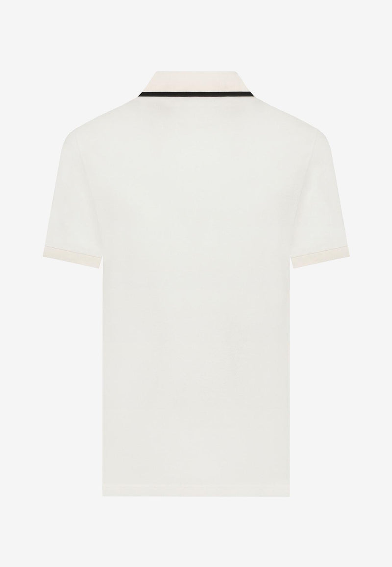 Dolce 
Gabbana Logo-Embroidered Polo T-shirt White 