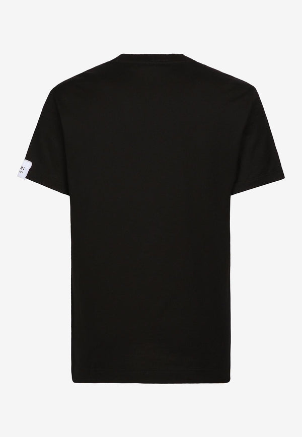 Dolce 
Gabbana Logo-Print Short-Sleeved T-shirt Black 