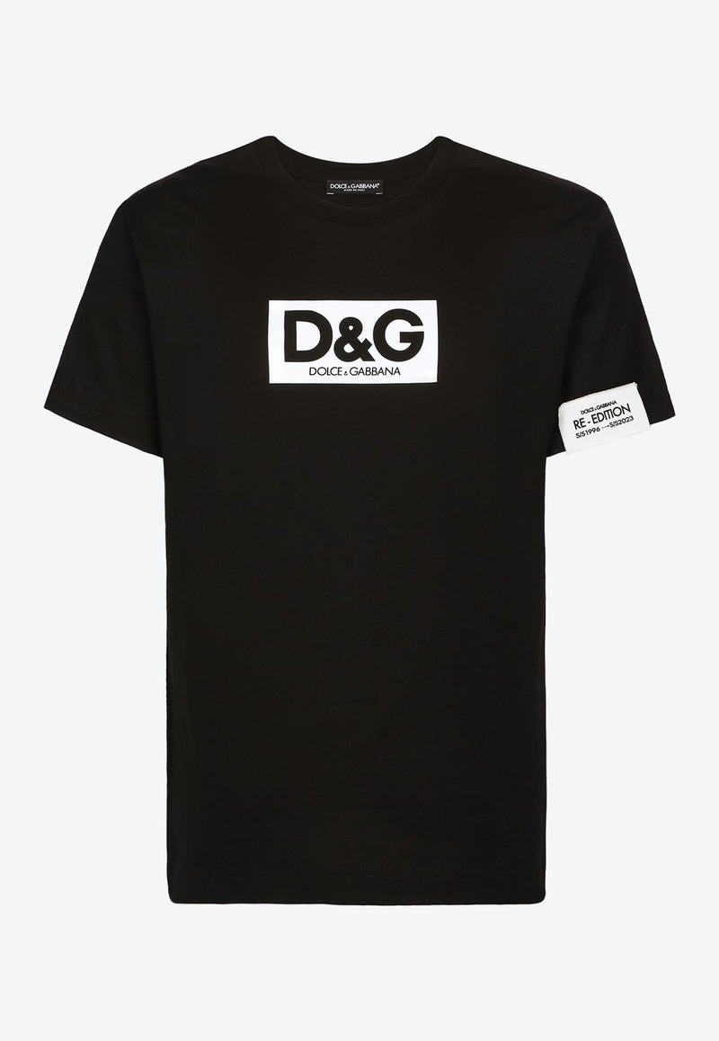 Dolce 
Gabbana Logo-Print Short-Sleeved T-shirt Black 