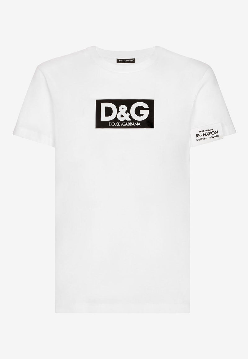 Dolce 
Gabbana Logo-Print Short-Sleeved T-shirt White 