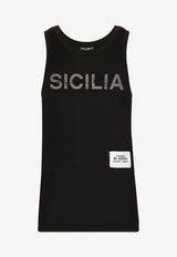 Dolce 
Gabbana Printed Re-edition Tank Top Black 