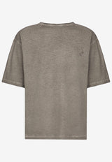 Dolce 
Gabbana Distressed Washed-Out Logo T-shirt Gray G8QK7T HU7MA S9000