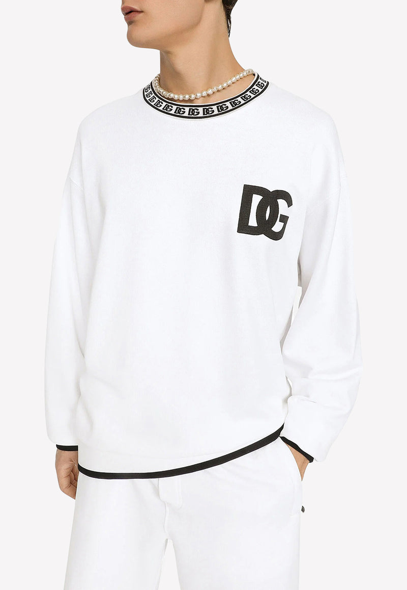 Dolce 
Gabbana DG Logo Embroidered Sweatshirt G9ZK9Z FU7DU W0800 White