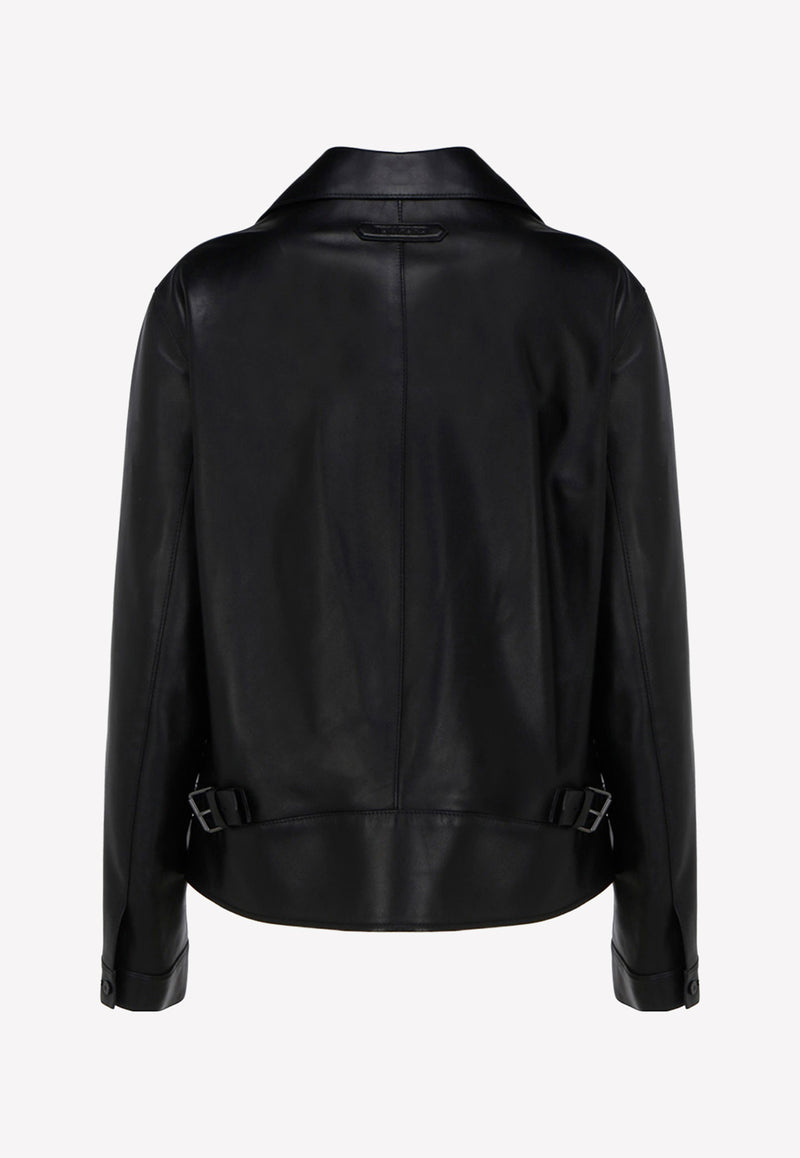 Asymmetric Zip Biker Jacket in LeatherBlackGIL478-LEX266 LB999Tom Ford