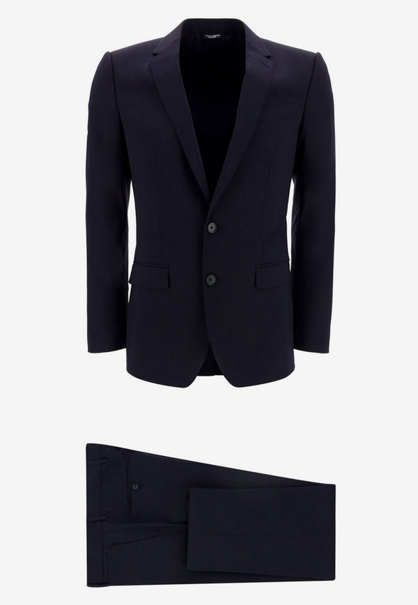 Dolce 
Gabbana Single-Breasted Fleece Wool Suit Set Dark blue GK0EMT GEO66 B0665