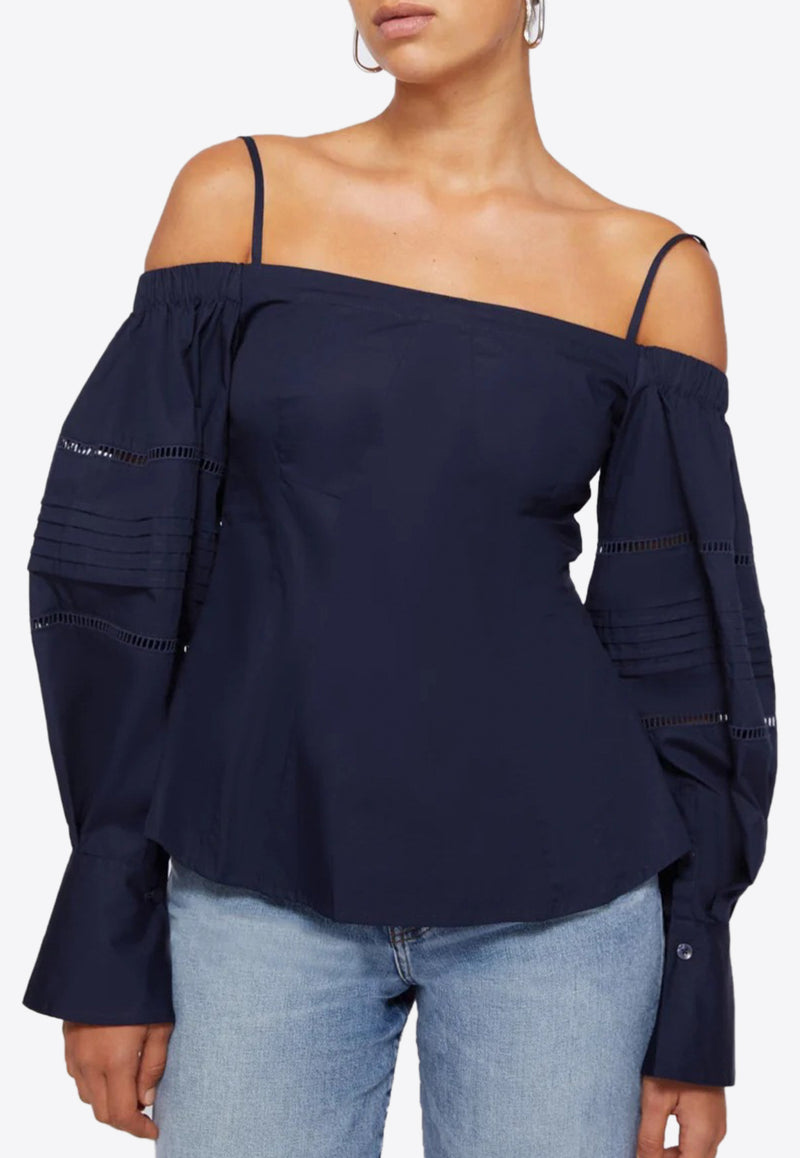 Jonathan Simkhai Whitney Off-Shoulder Top Navy