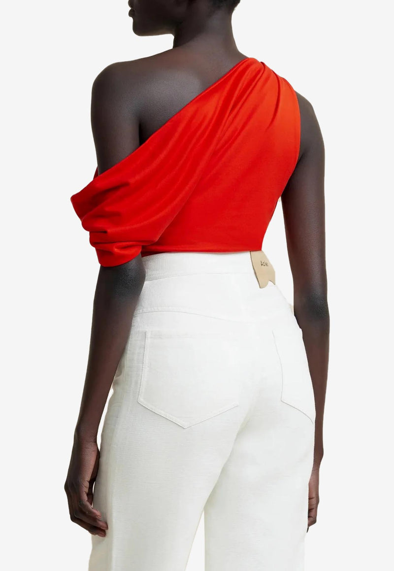 Acler Nash One-Shoulder Top Scarlet