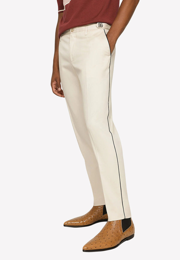 Dolce 
Gabbana DG Logo Chino Pants GVRCET FUFJR M2826 Beige