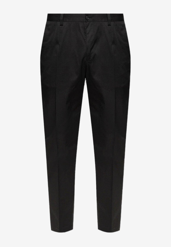 Dolce 
Gabbana Straight-Leg Logo-Embroidered Pants Black GW13EZ FUFJR N0000