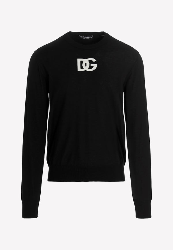 Dolce 
Gabbana DG Logo Wool Sweater GXM36T JEMI4 S9000 Black